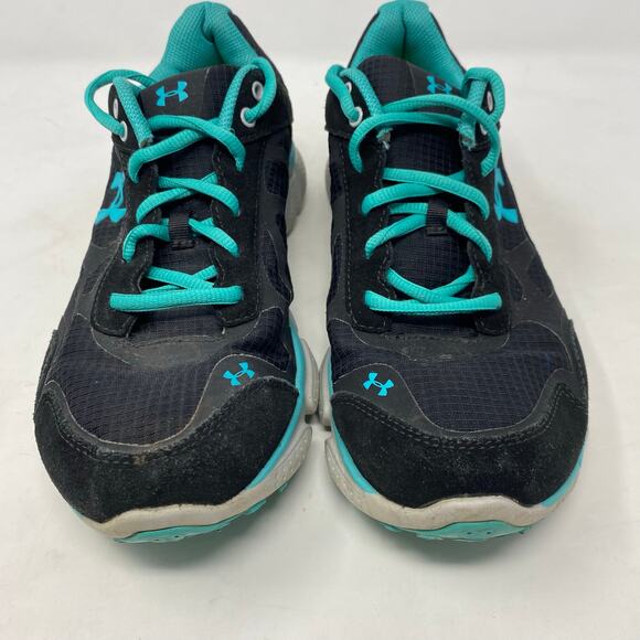 Under Armour UA Thrill Running Shoes Black Teal Womens Size 8.5 - Picture 3 of 6
